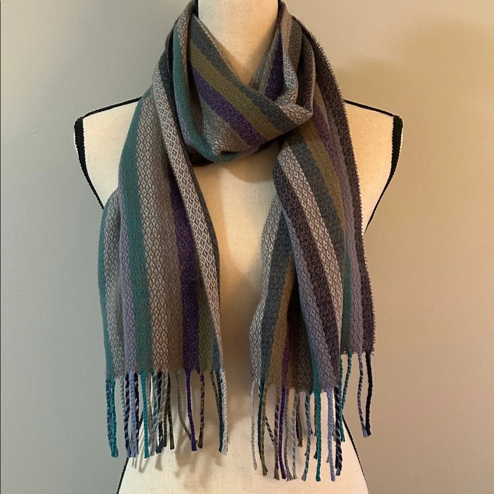 Cejon Italian Striped Woven Scarf